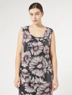 Clearance Marina Rinaldi Sequin and satin top MIDNIGHTBLUE