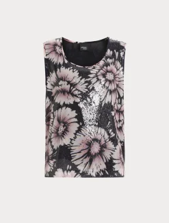 Clearance Marina Rinaldi Sequin and satin top MIDNIGHTBLUE
