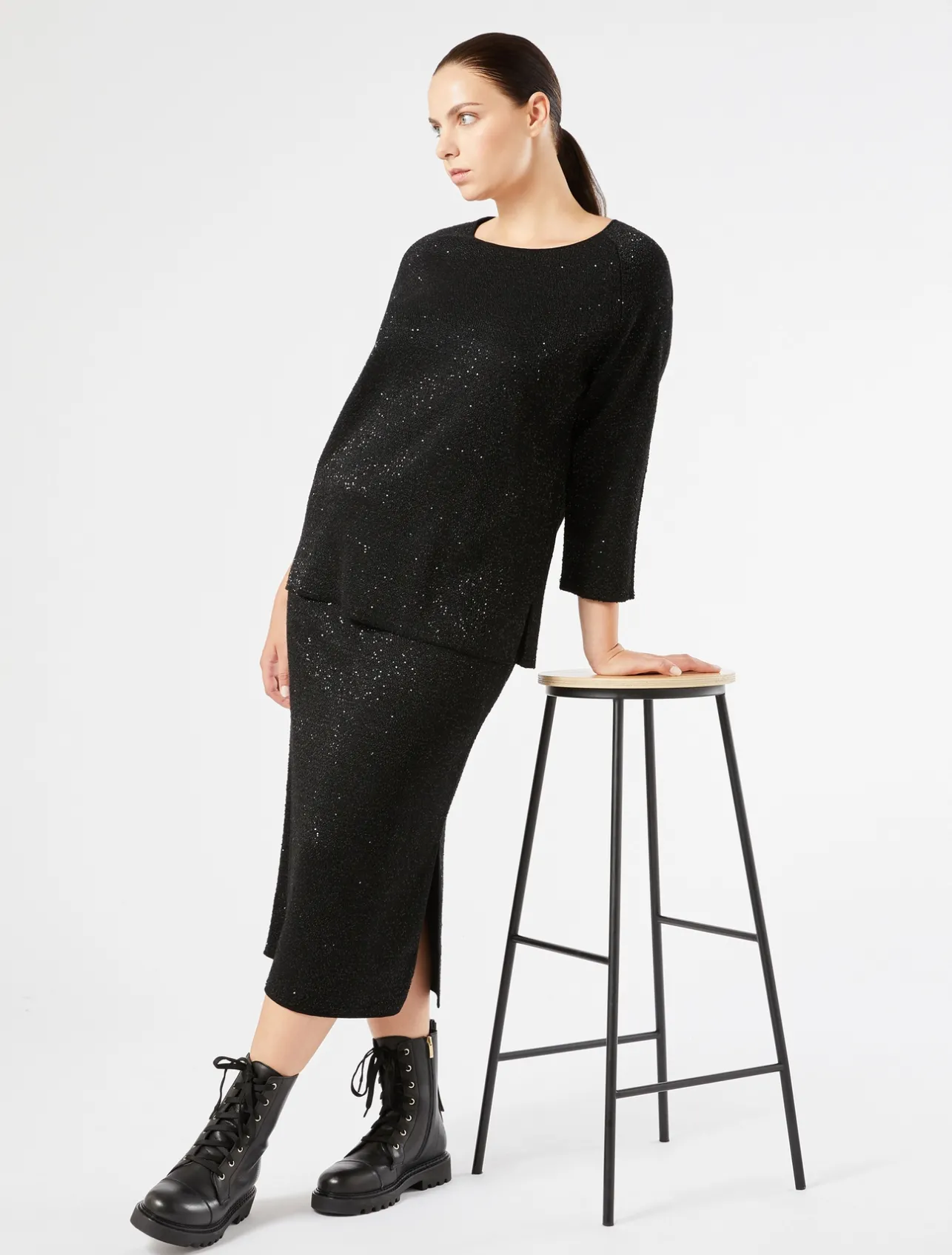 Hot Marina Rinaldi Sequinned jumper BLACK