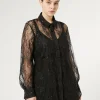 Discount Marina Rinaldi Sequinned lace shirt BLACK
