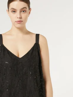 Discount Marina Rinaldi Sequinned lace shirt BLACK