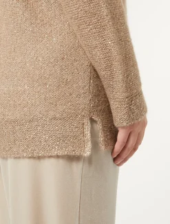 Online Marina Rinaldi Sequinned mohair jumper STONE