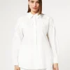 Hot Marina Rinaldi Sequinned poplin shirt OPTICALWHITE
