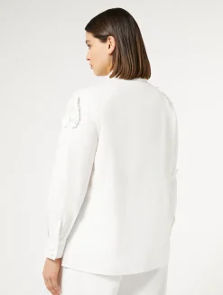 Hot Marina Rinaldi Sequinned poplin shirt OPTICALWHITE