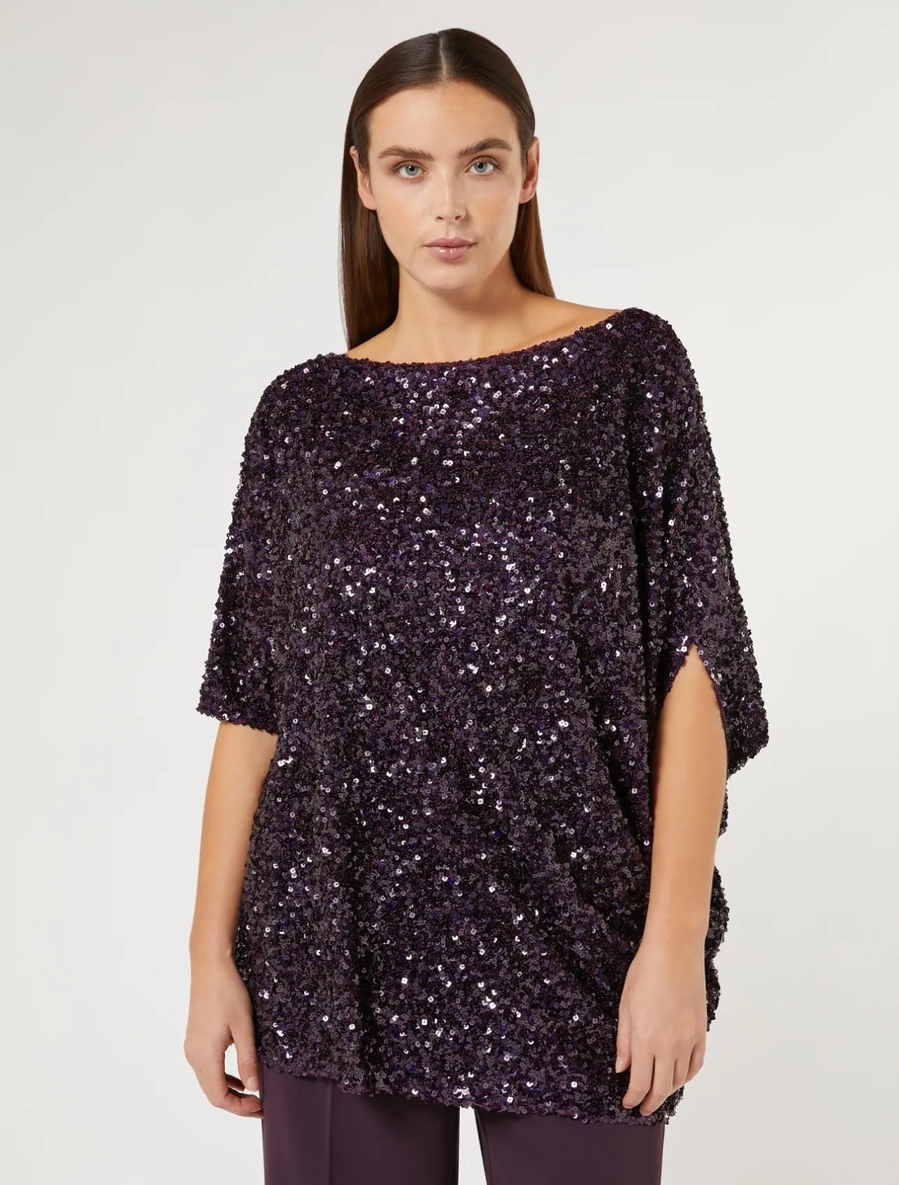 Fashion Marina Rinaldi Sequinned tunic BORDEAUX