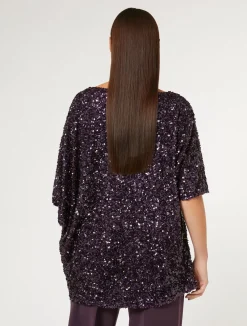Fashion Marina Rinaldi Sequinned tunic BORDEAUX