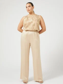Hot Marina Rinaldi Shiny envers satin trousers HONEY
