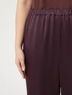 Fashion Marina Rinaldi Shiny envers satin trousers BORDEAUX