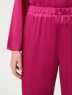 Discount Marina Rinaldi Shiny envers satin trousers RASPBERRY