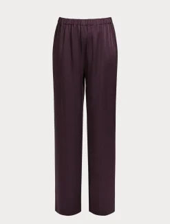 Fashion Marina Rinaldi Shiny envers satin trousers BORDEAUX