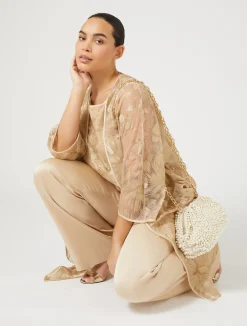 Hot Marina Rinaldi Shiny envers satin trousers HONEY