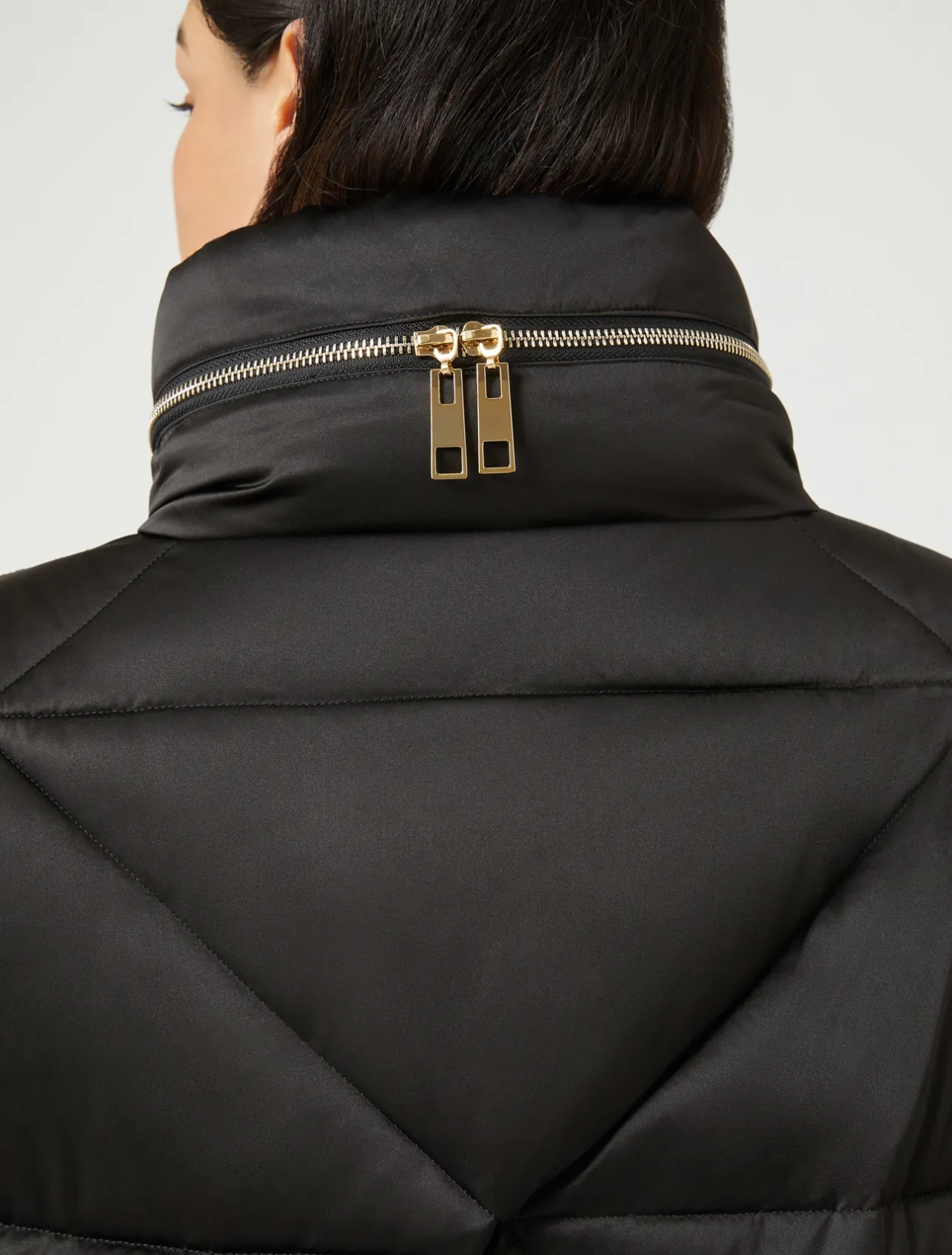 Fashion Marina Rinaldi Short padded jacket in water-repellent satin BLACK