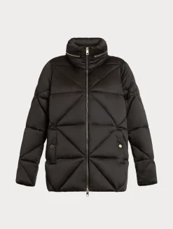 Fashion Marina Rinaldi Short padded jacket in water-repellent satin BLACK