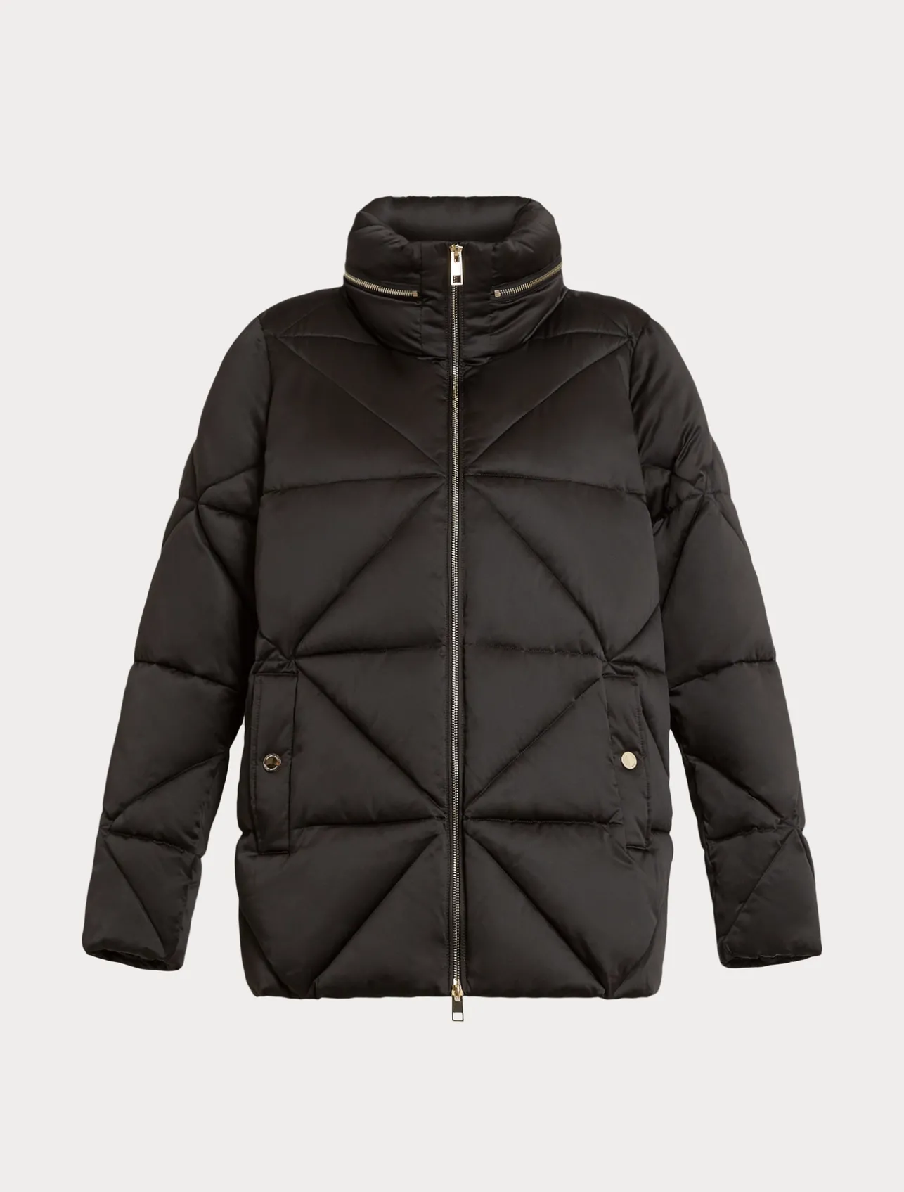 Fashion Marina Rinaldi Short padded jacket in water-repellent satin BLACK