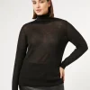 Online Marina Rinaldi Silk and cashmere polo neck jumper BLACK