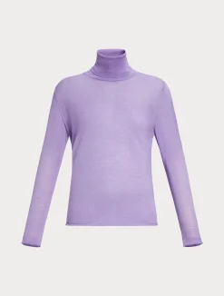 Best Marina Rinaldi Silk and cashmere polo neck jumper LILAC