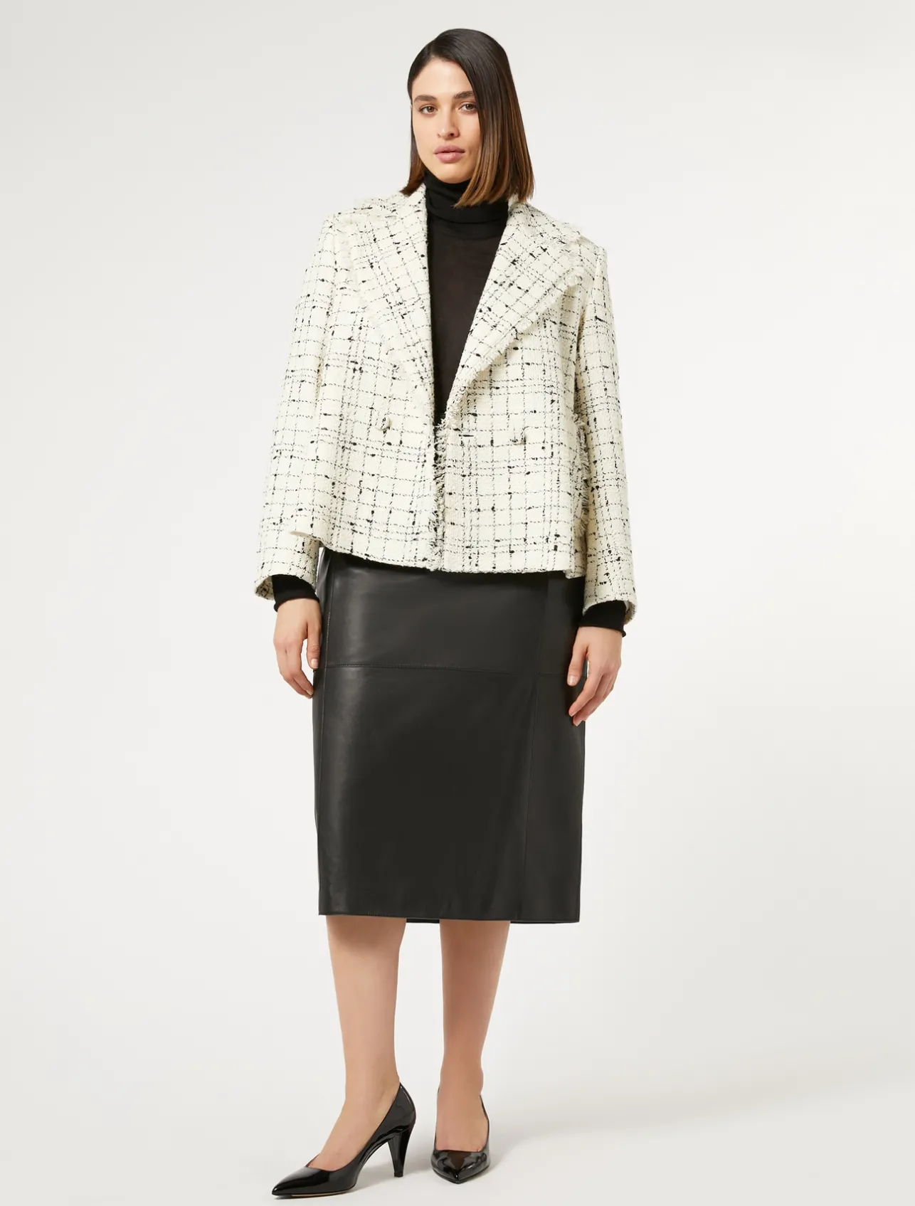 Online Marina Rinaldi Silk and cashmere polo neck jumper BLACK