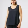 Sale Marina Rinaldi Silk blend crêpe de Chine top ULTRAMARINE