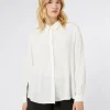 Sale Marina Rinaldi Silk blend crêpe de Chine shirt WHITE