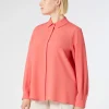 Fashion Marina Rinaldi Silk blend crêpe de Chine shirt CORAL