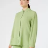 New Marina Rinaldi Silk blend crêpe de Chine shirt OLIVEGREEN