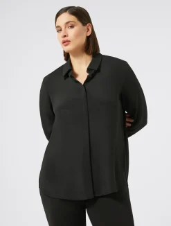 New Marina Rinaldi Silk blend crêpe de Chine shirt BLACK