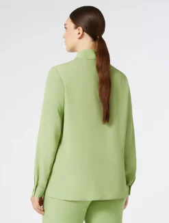 New Marina Rinaldi Silk blend crêpe de Chine shirt OLIVEGREEN