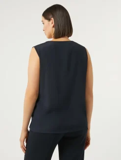 Sale Marina Rinaldi Silk blend crêpe de Chine top ULTRAMARINE