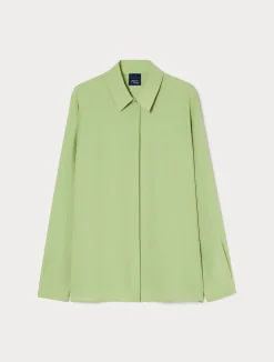 New Marina Rinaldi Silk blend crêpe de Chine shirt OLIVEGREEN