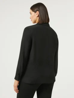 New Marina Rinaldi Silk blend crêpe de Chine shirt BLACK