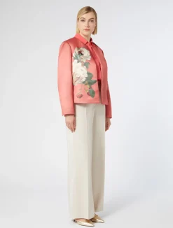Fashion Marina Rinaldi Silk blend crêpe de Chine shirt CORAL