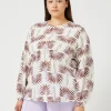 Outlet Marina Rinaldi Silk crepe de chine blouse WHITE