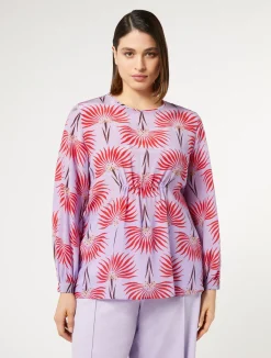 New Marina Rinaldi Silk crepe de chine blouse LILAC