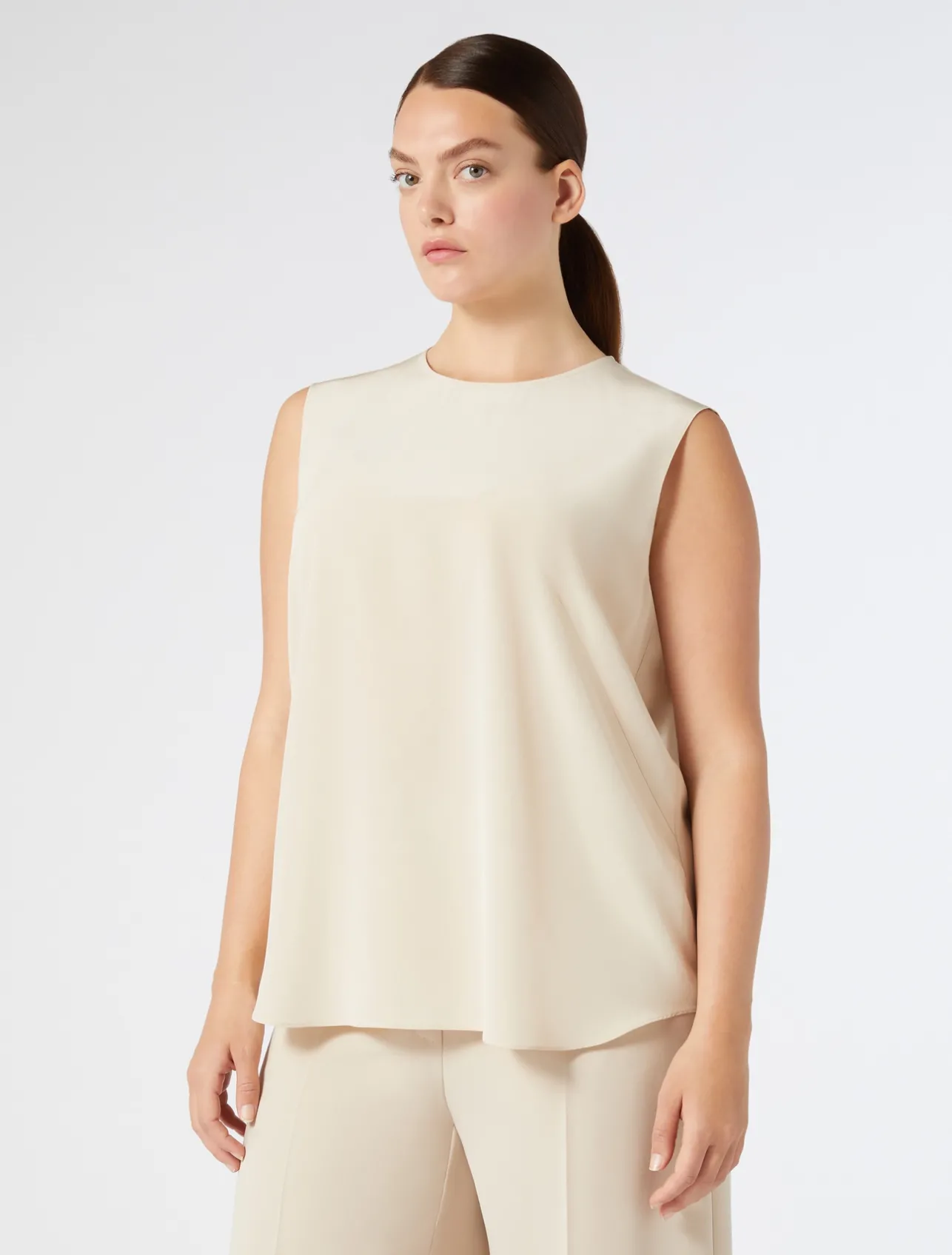 New Marina Rinaldi Silk crepe de chine blouse BEIGE
