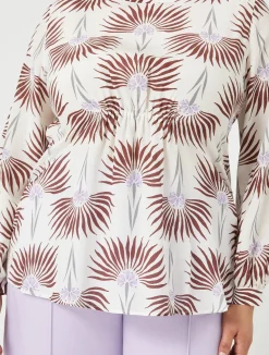 Outlet Marina Rinaldi Silk crepe de chine blouse WHITE
