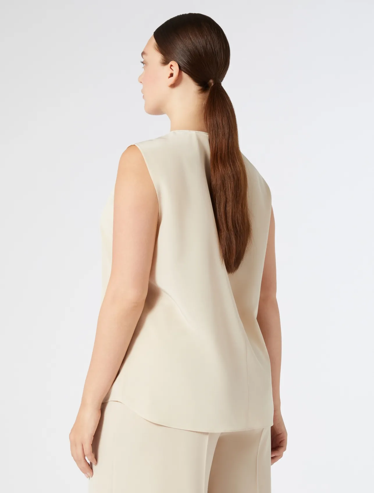 New Marina Rinaldi Silk crepe de chine blouse BEIGE