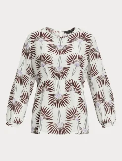 Outlet Marina Rinaldi Silk crepe de chine blouse WHITE
