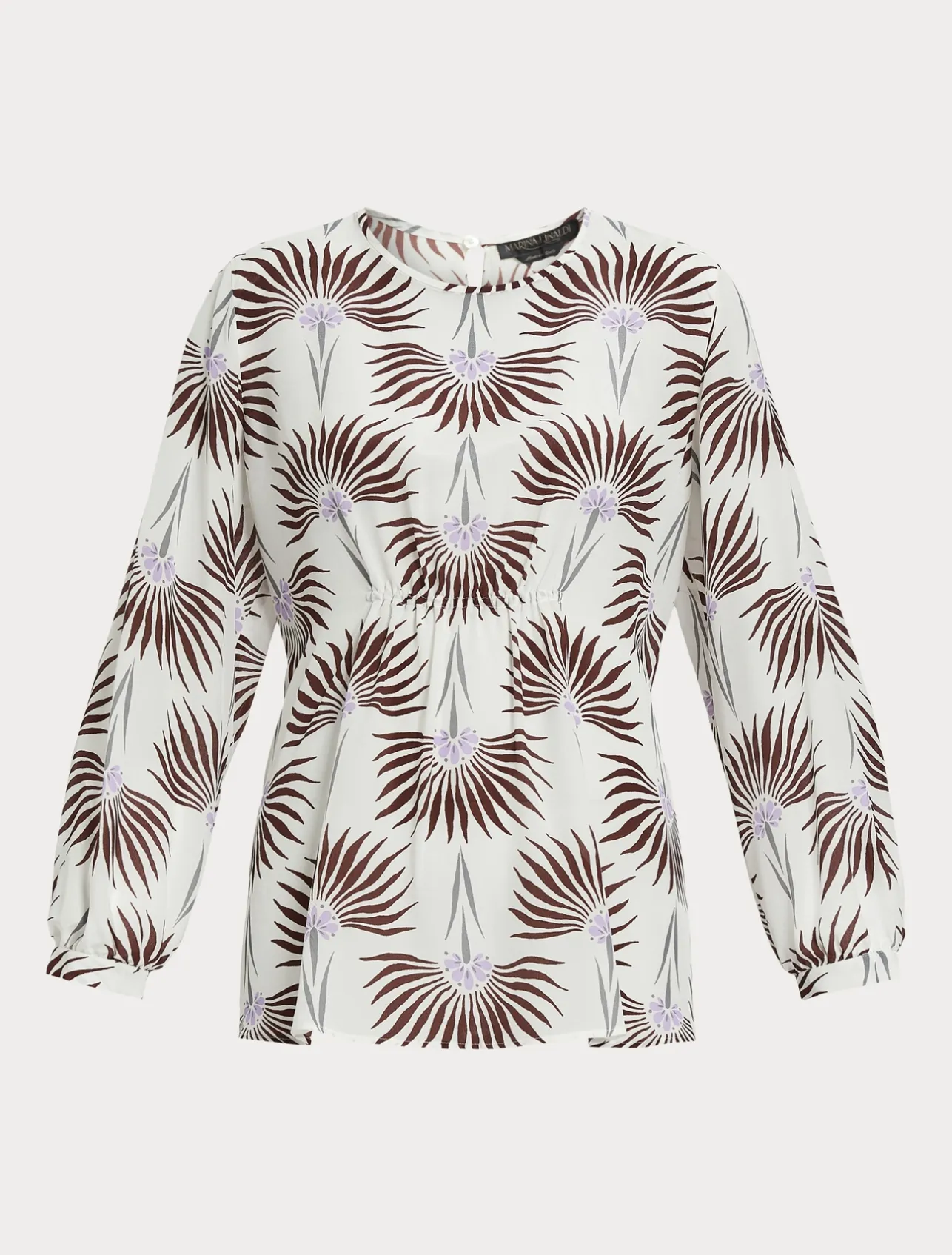 Outlet Marina Rinaldi Silk crepe de chine blouse WHITE