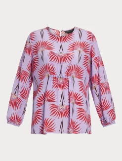 New Marina Rinaldi Silk crepe de chine blouse LILAC