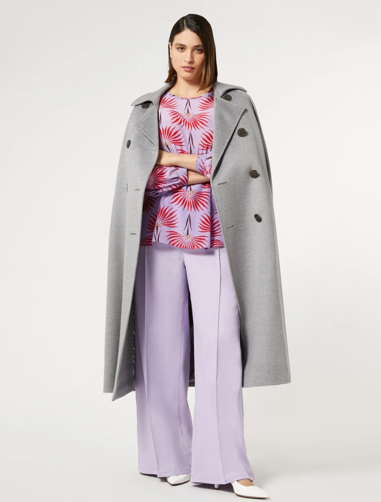 New Marina Rinaldi Silk crepe de chine blouse LILAC