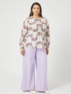 Outlet Marina Rinaldi Silk crepe de chine blouse WHITE