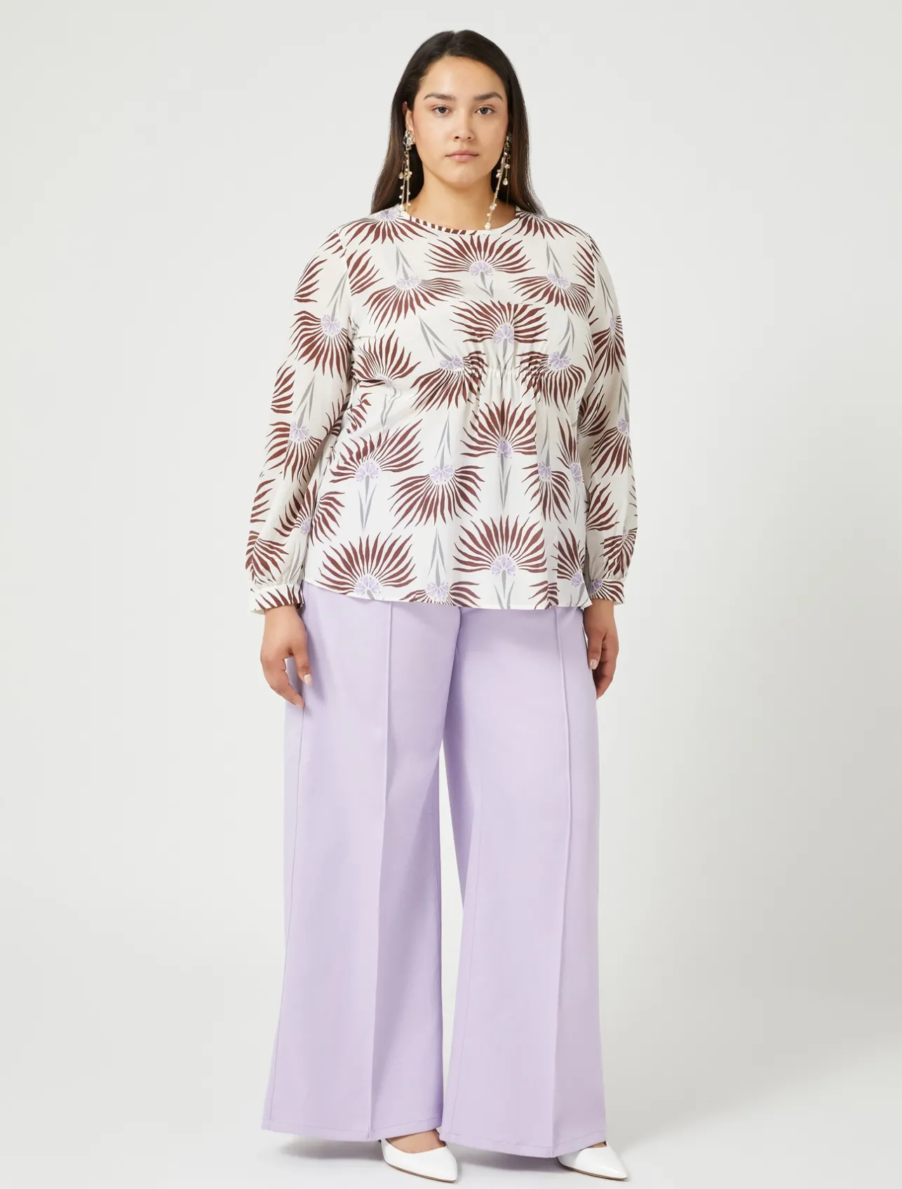 Outlet Marina Rinaldi Silk crepe de chine blouse WHITE