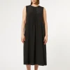 Best Marina Rinaldi Silk crepe de chine dress BLACK
