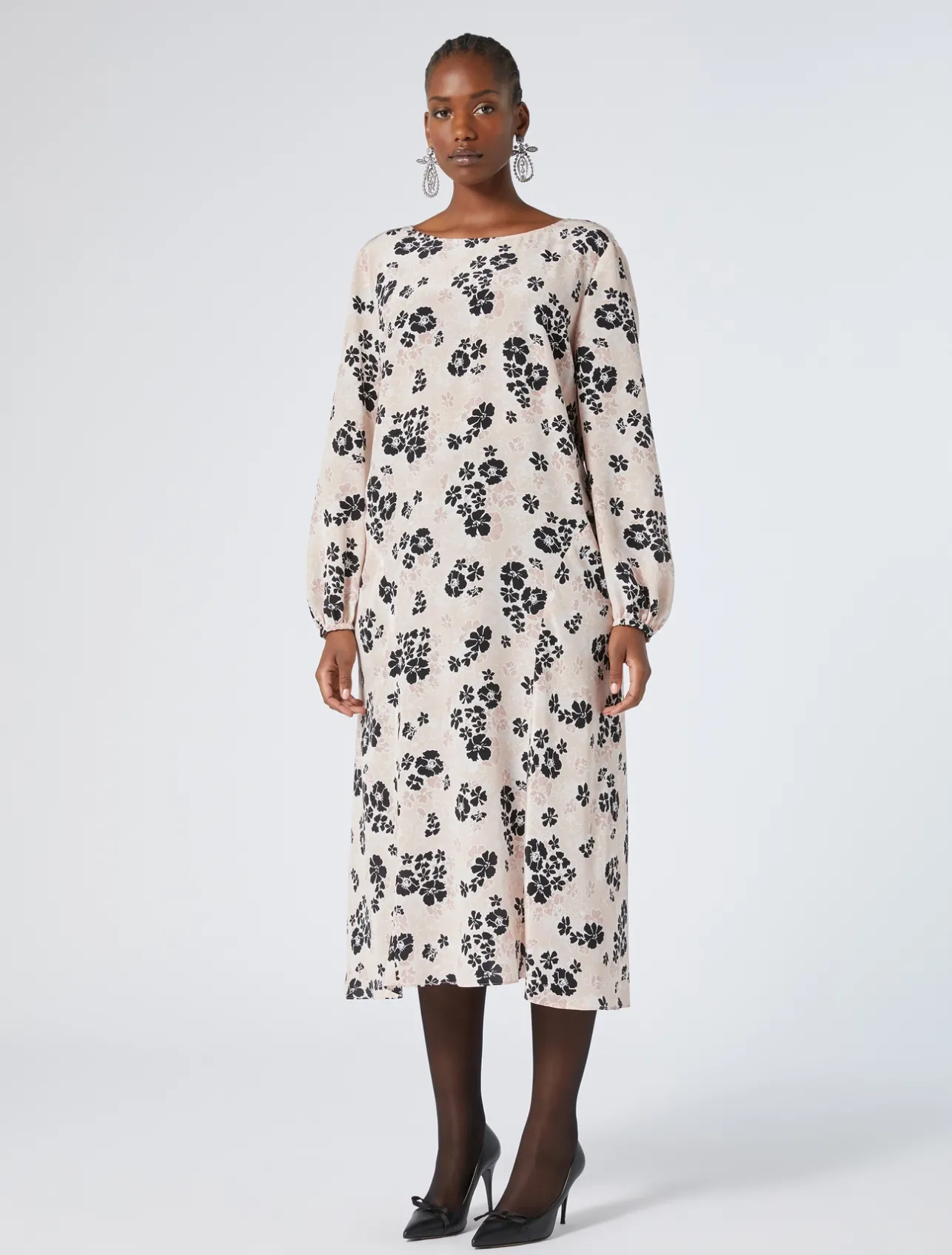 Fashion Marina Rinaldi Silk crepe de chine dress PINK