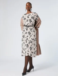 Fashion Marina Rinaldi Silk crepe de chine dress PINK