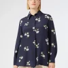 Outlet Marina Rinaldi Silk crepe de chine shirt MIDNIGHTBLUE
