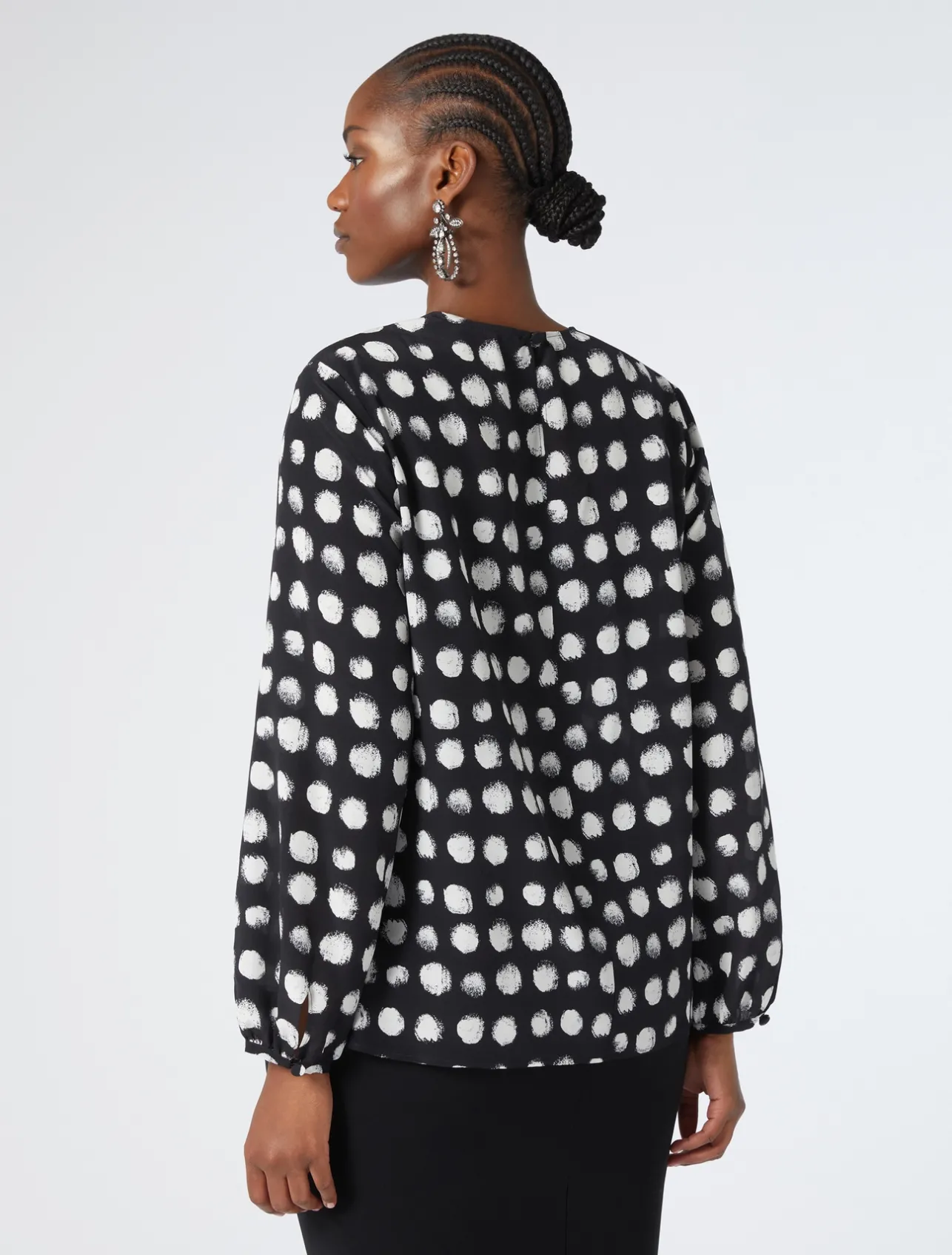 New Marina Rinaldi Silk crepe de chine shirt BLACK