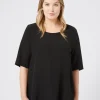 Fashion Marina Rinaldi Silk crêpe de Chine blouse BLACK