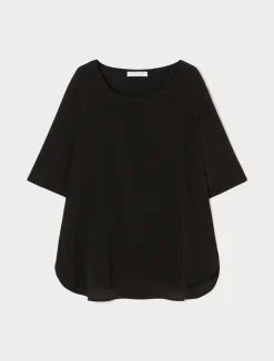 Fashion Marina Rinaldi Silk crêpe de Chine blouse BLACK