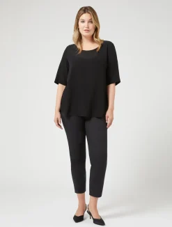 Fashion Marina Rinaldi Silk crêpe de Chine blouse BLACK